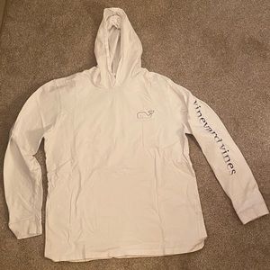 Vineyard Vines Hooded Long Sleeve Tee Shirt L White